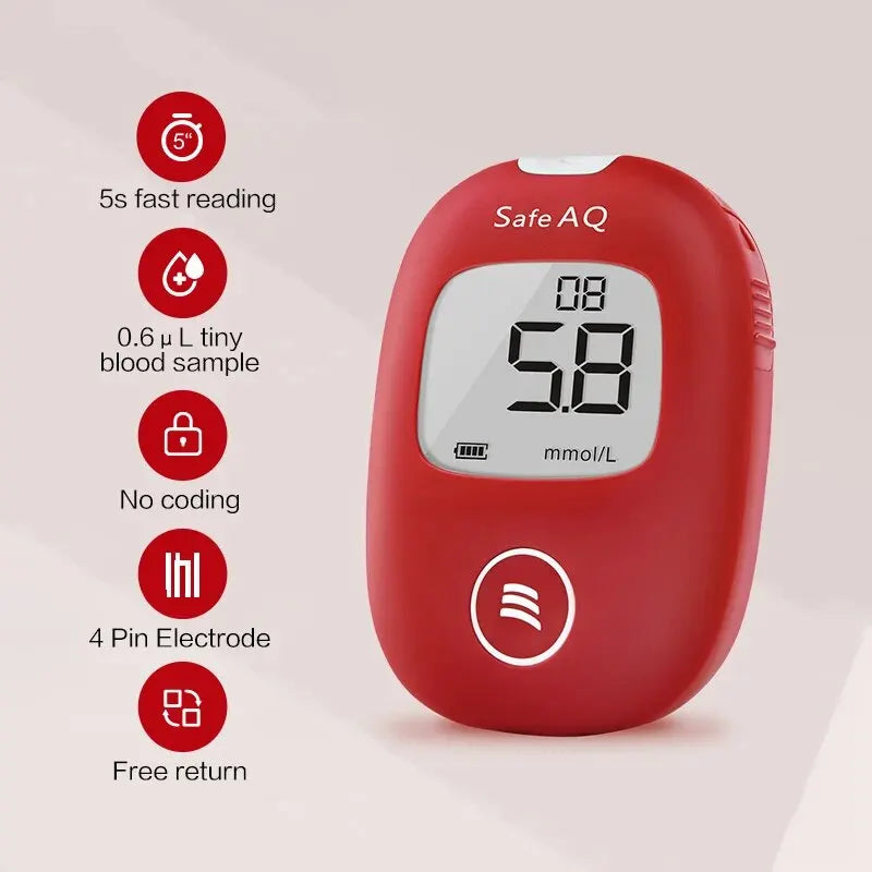 Sinocare Safe AQ Smart Blood Glucose Meter Diabetes Blood Sugar Tester Home Glucometer with Strips and Lancets