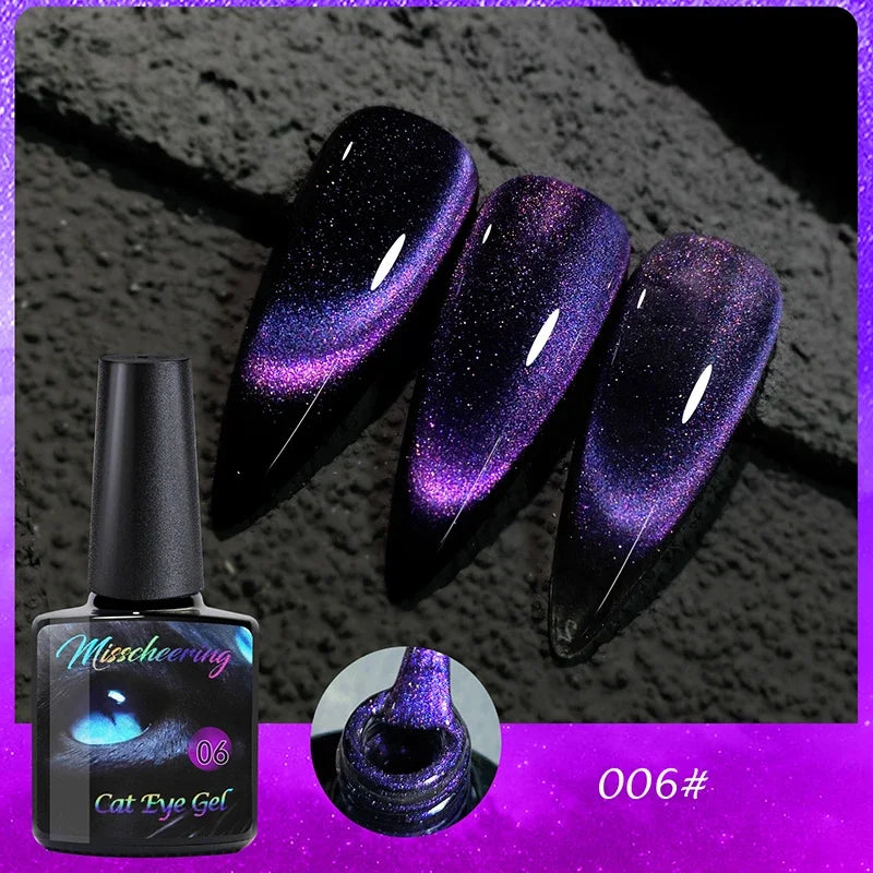 8ml 9D Rainbow Cat Eye Magnetic Nail Gel Phototherapy Adhesive Semi Permanent Nail Art Manicure Soak Off LED UV Gel