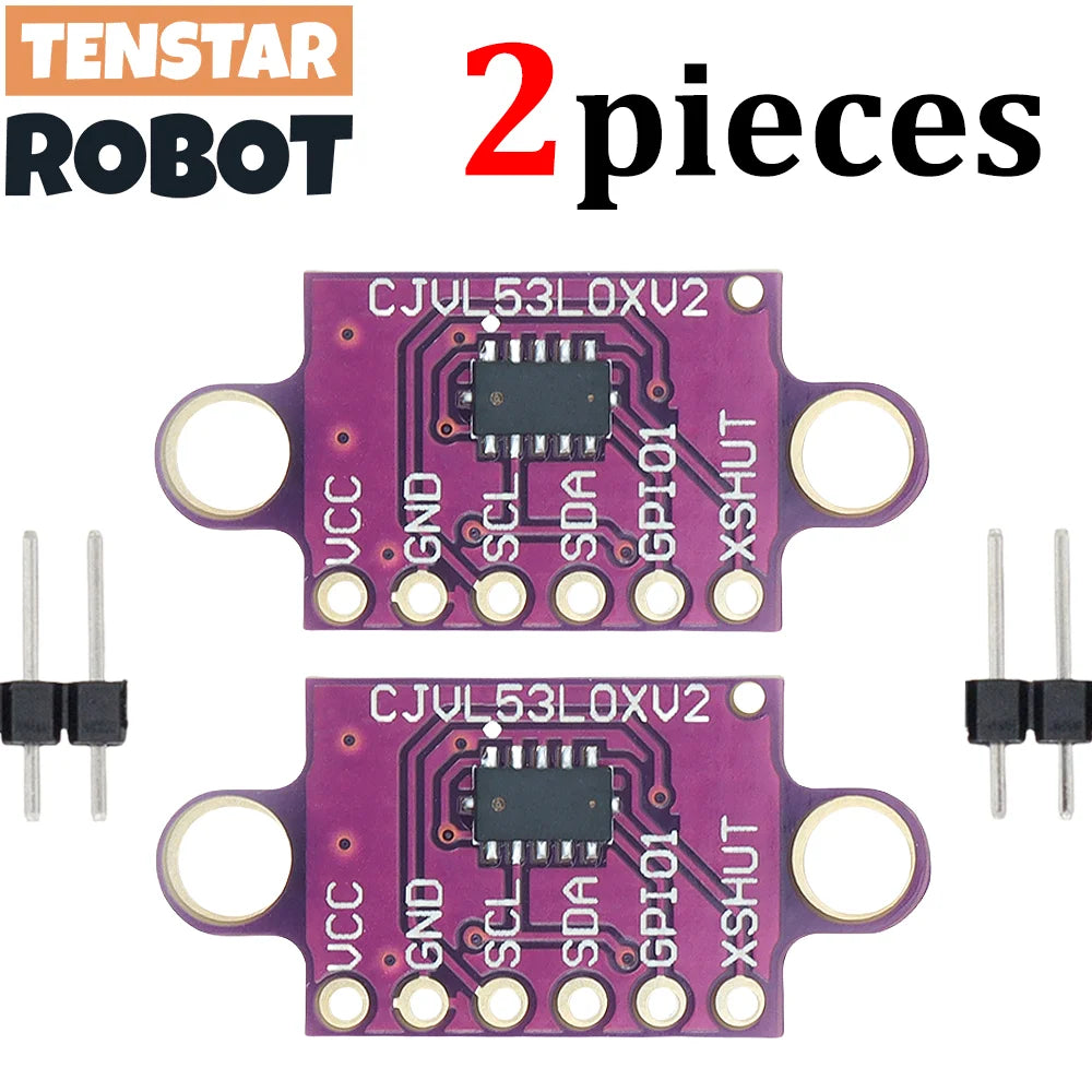 TENSTAR 2pcs VL53L0X Time-of-Flight (ToF) Laser Ranging Sensor Breakout 940nm CJVL53L0XV2 Laser Distance Module IIC