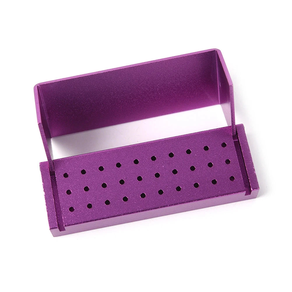 30 Holes Dental Opening Bur Burs Holder Block Disinfection Box Autoclave FG1.6mm