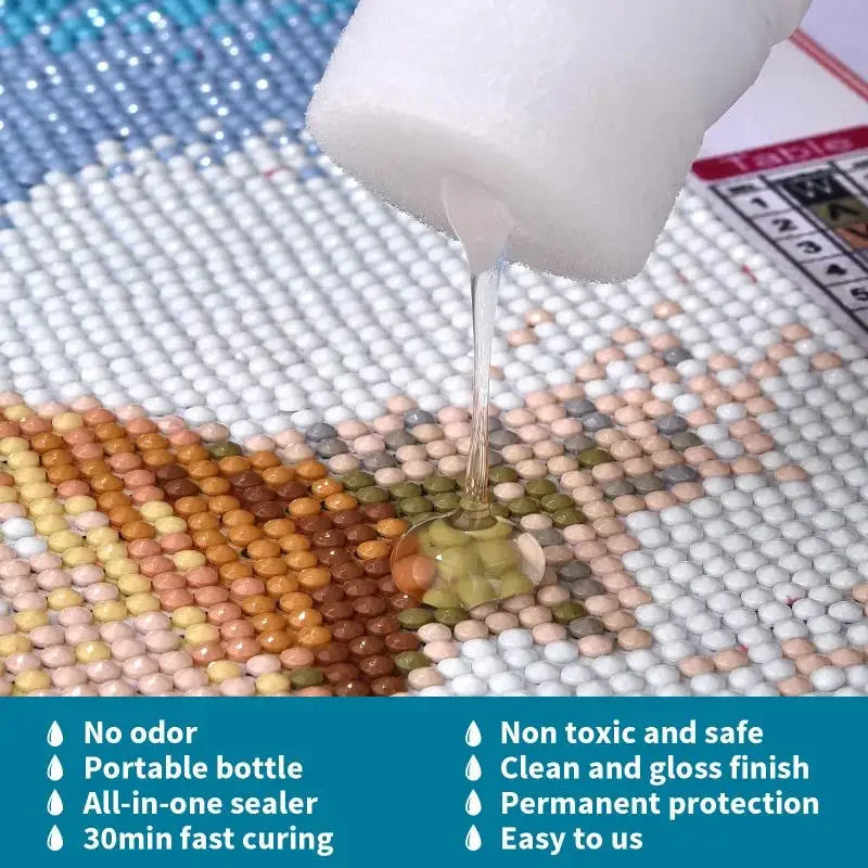 120ML Adhesives & Sealers Diamond Painting Sealer Puzzle Art Glue Permanent Hold & Shine Effect Sealer Diamond Painting Puzzle
