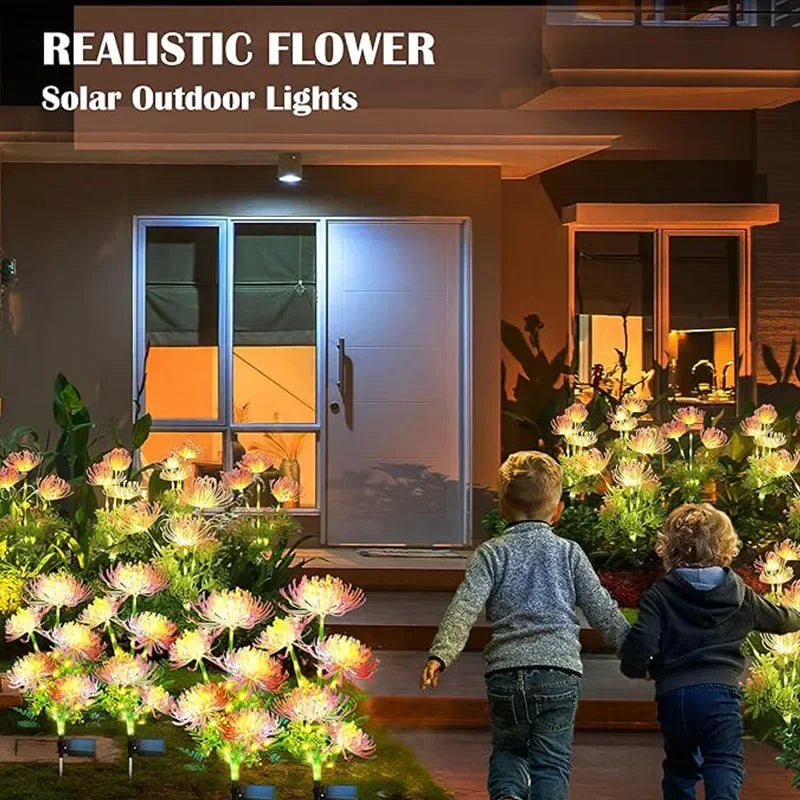 Solar Garden Lawn Lights LED Flower Lamp Outdoor Glowing Flower Decorations Yard Waterproof for Driveway Landscape Decoration