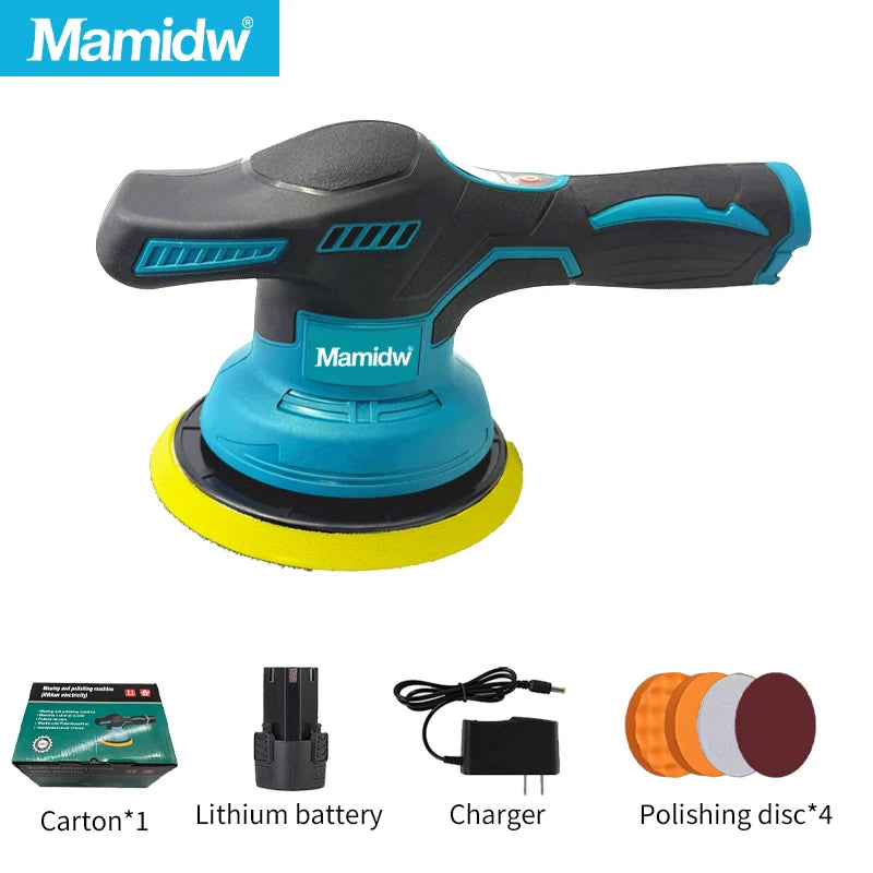 Mamidw Cordless Electric Polisher 8 Gears Digital Display Car Waxing Polishing Machine For Makita 12v pin Power Tools