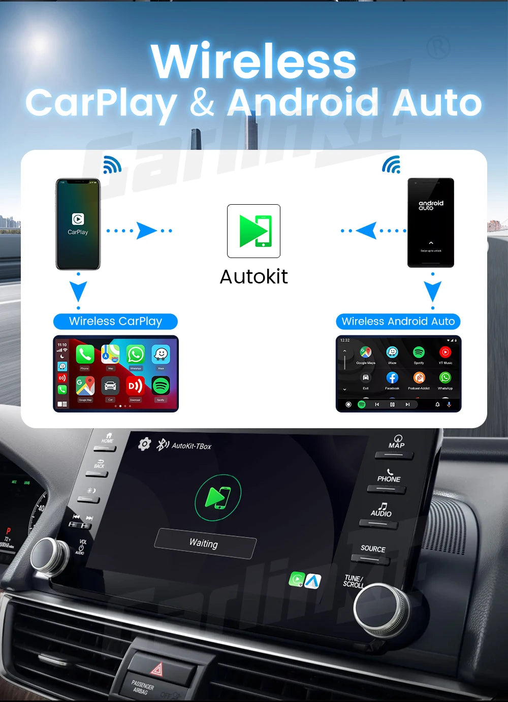 CarlinKit Wireless CarPlay Ai Box Android 13 Plus QCM6125 665 4GLTE for TV or Video Android Auto Car Play Streaming Box 8G+128G