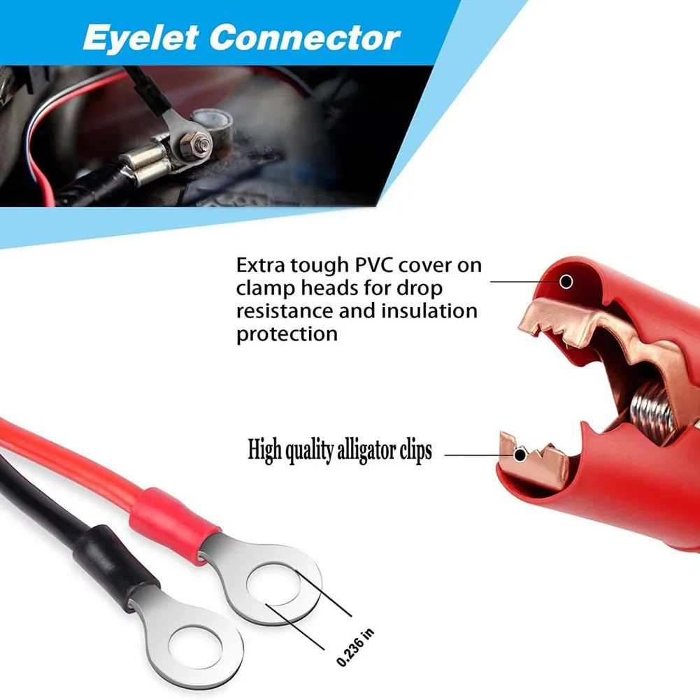 30A Fuse Battery Alligator Clip For Car Extension Cord Quick-Release Adapter Disconnect For Car Motorcycle Battery Clamp Cable