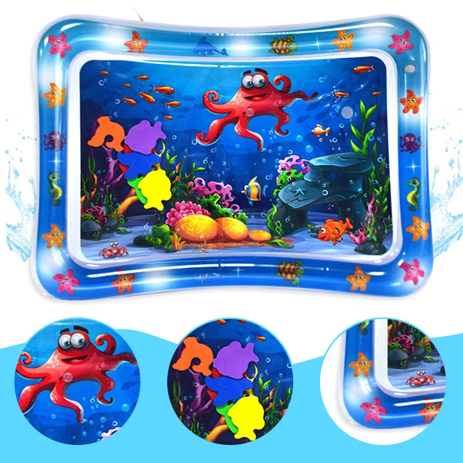 1pc Red Octopus Baby Playing Water Mat PVC Inflatable Play Mat Cushion Toddler Pad Kids Early Educational Toys