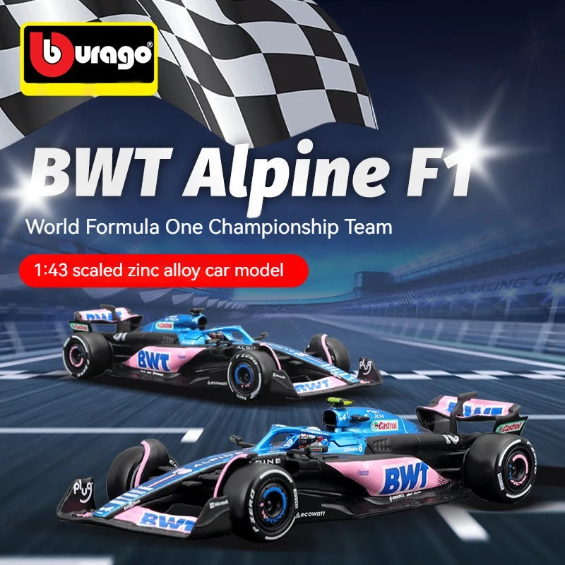 1:43 BWT Alpine F1 Diecast Model - Detailed Alloy Car for Kids - Perfect Racing Gift