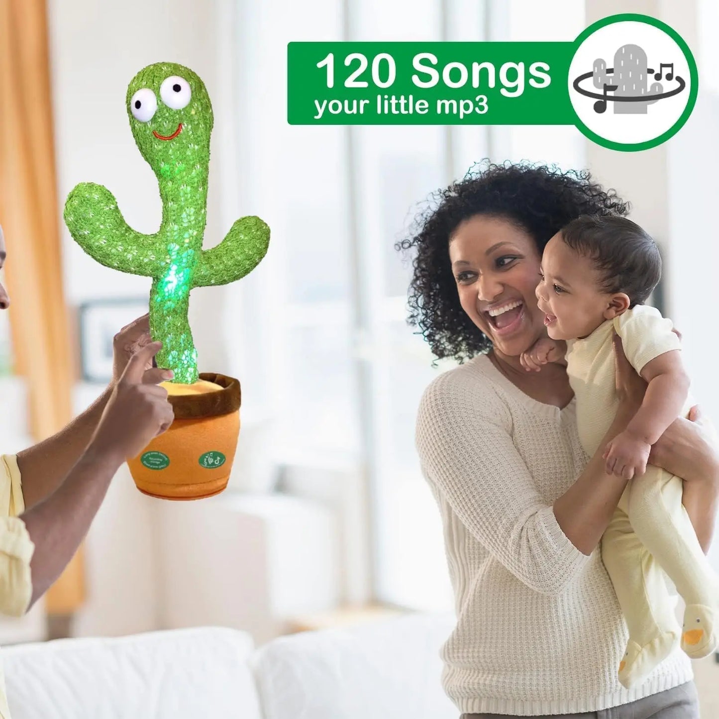 Dancing Cactus Talking Cactus Baby Toys for 0-6 Months 6-12months 1 Year Old Recording Repeats What You say Baby boy Girl Gifts