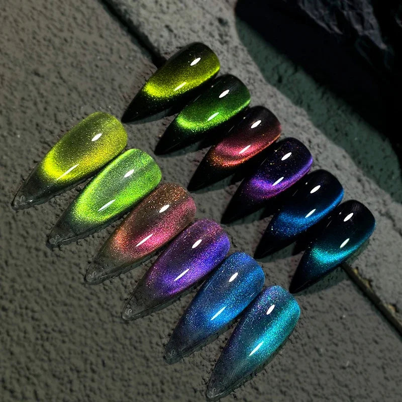 8ml 9D Rainbow Cat Eye Magnetic Nail Gel Phototherapy Adhesive Semi Permanent Nail Art Manicure Soak Off LED UV Gel