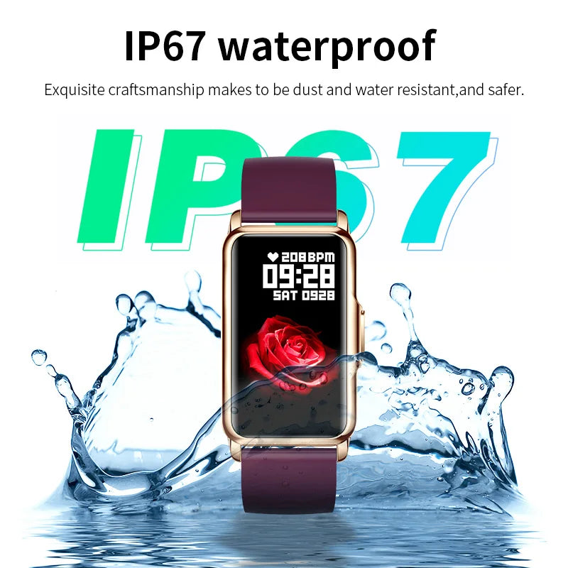 LIGE New Fashion Smart Watch Ladies Message Push Blood Pressure DIY Custom Dial Sports Bracelet Waterproof Men Smartwatch Women