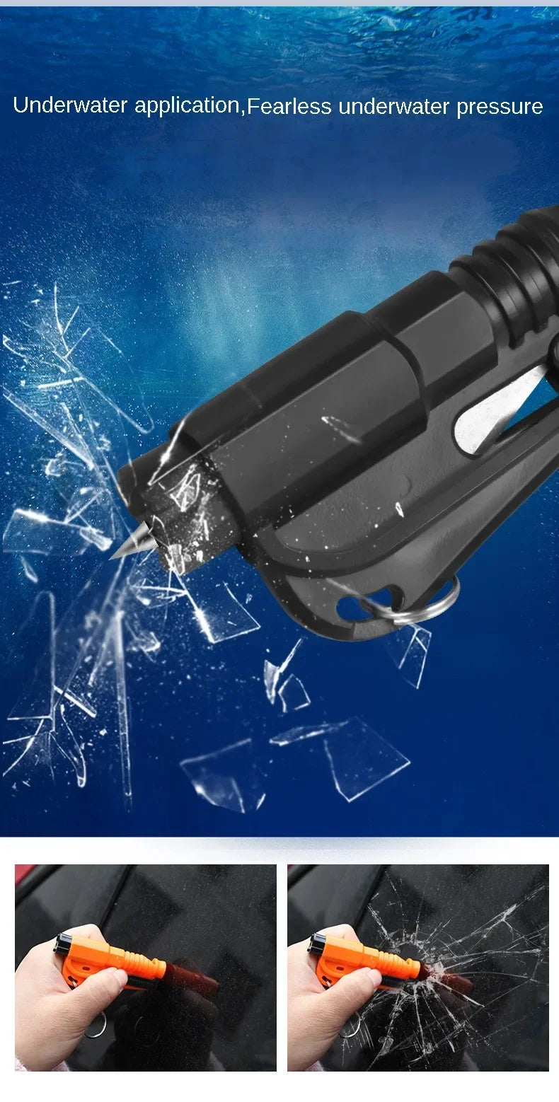 Car Safety Hammer Auto Emergency Glass Window Breaker Seat Belt Cutter Life-Saving Car Emergency Escape Hammer Survival Whistle