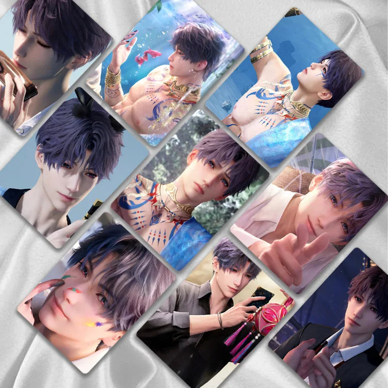 50 Pcs/Set Love And Deepspace Game Laser Lomo Card Rafayel Sylus Zayne Xavier Character HD Photo Cards Fans Collection Gift