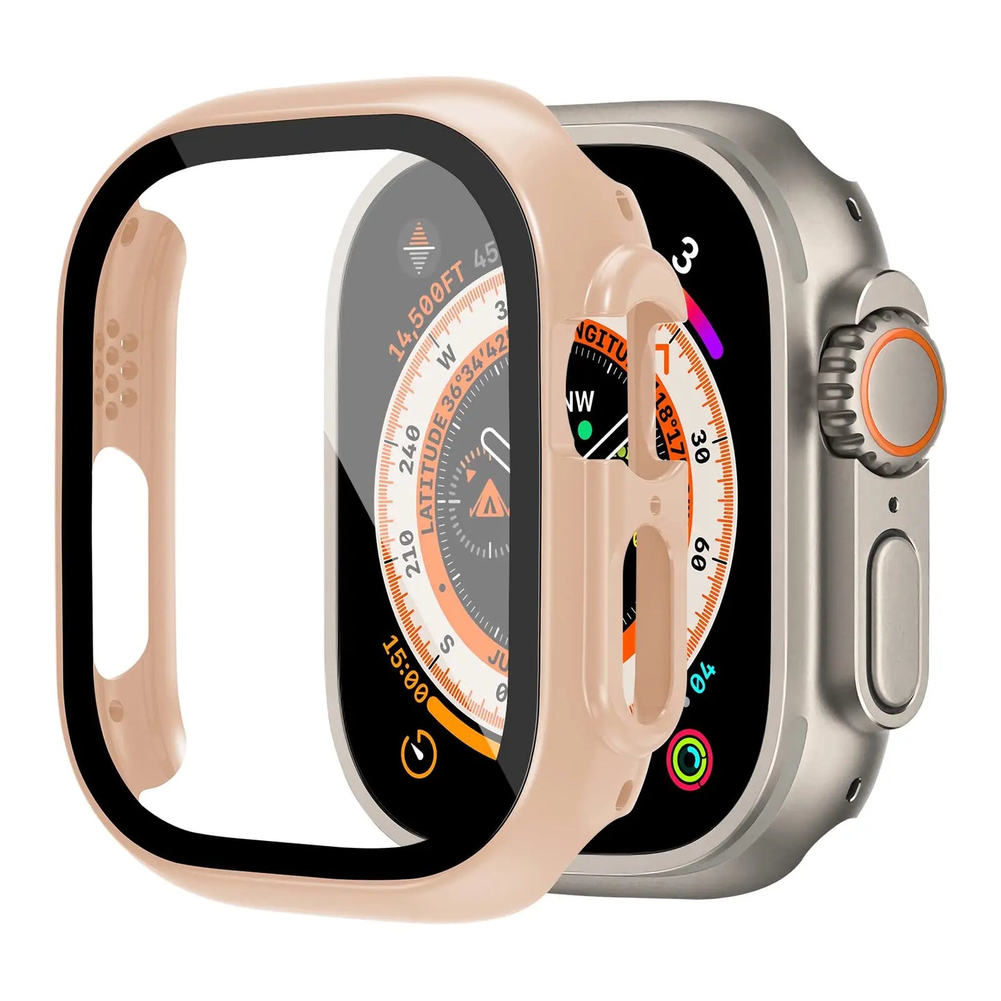 Cover For Apple Watch Ultra 2 3 Case 49mm Accessories PC Shockproof Bumper+Tempered Glass Screen Protector iwatch Series Ultra3