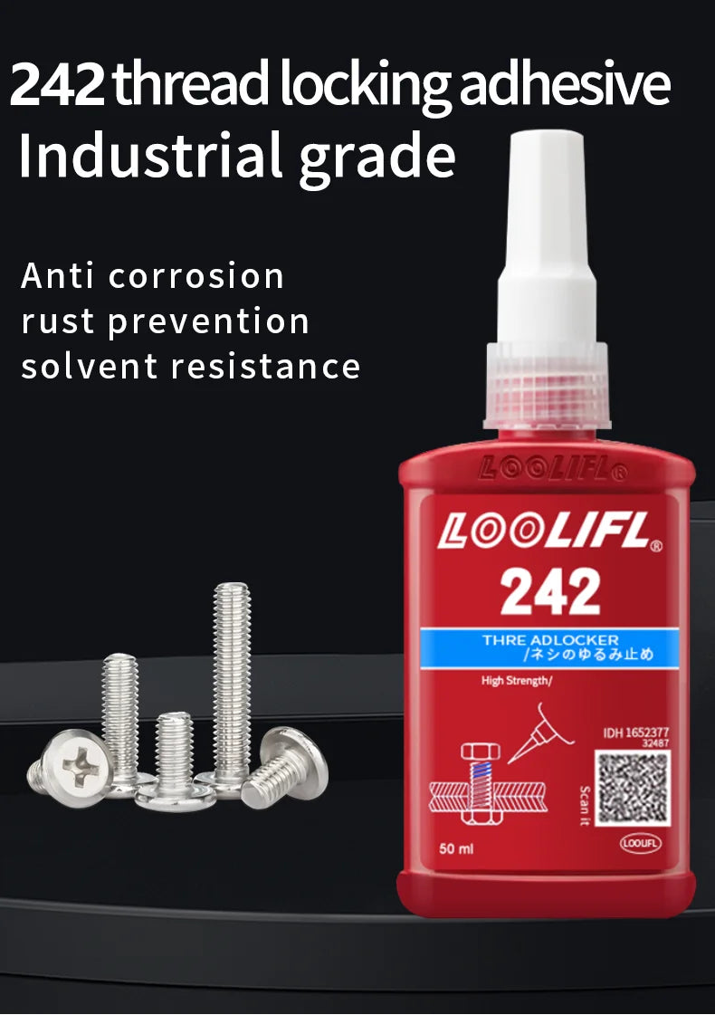 50ml Thread Locking Glue 242 Screw Glue Tightening Screws Prevent Loosening Rusting Caulking Temperature Resistance Anaerobic