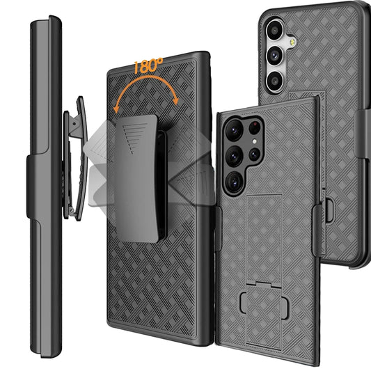S25 Case Rugged Combo Shockproof Armor Belt Clip Holster Cover for Samsung S24 Ultra S23 S21 S22 Plus Note 20 Stand Swivel Capa