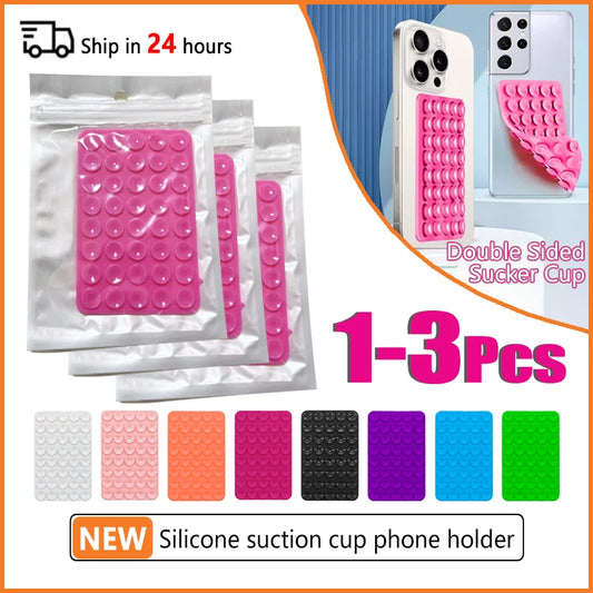 Double Sided Silicone Suction Cup Multicolor Strong Adhesive Stand For iPhone 11 12 13 14 15 16 Pro Max Detachable Phone Holder