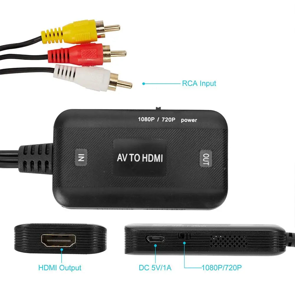 1pcs Video Adapter 1080P Converter RCA to HDMI Cable HD Link Cable Audio Cable HDMI Converter AV to HDMI Adapter 2026
