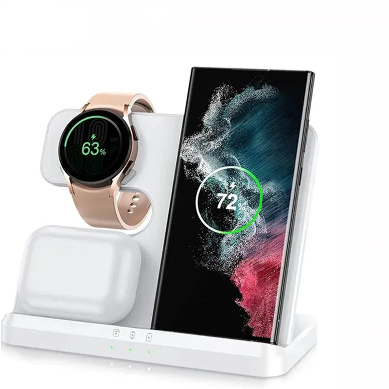 3 in 1 Wireless Charger Stand For Samsung S23 S22 S21 S20 Ultra Note Galaxy Watch 5 4 Active Buds 15W Fast Charging Dock Station