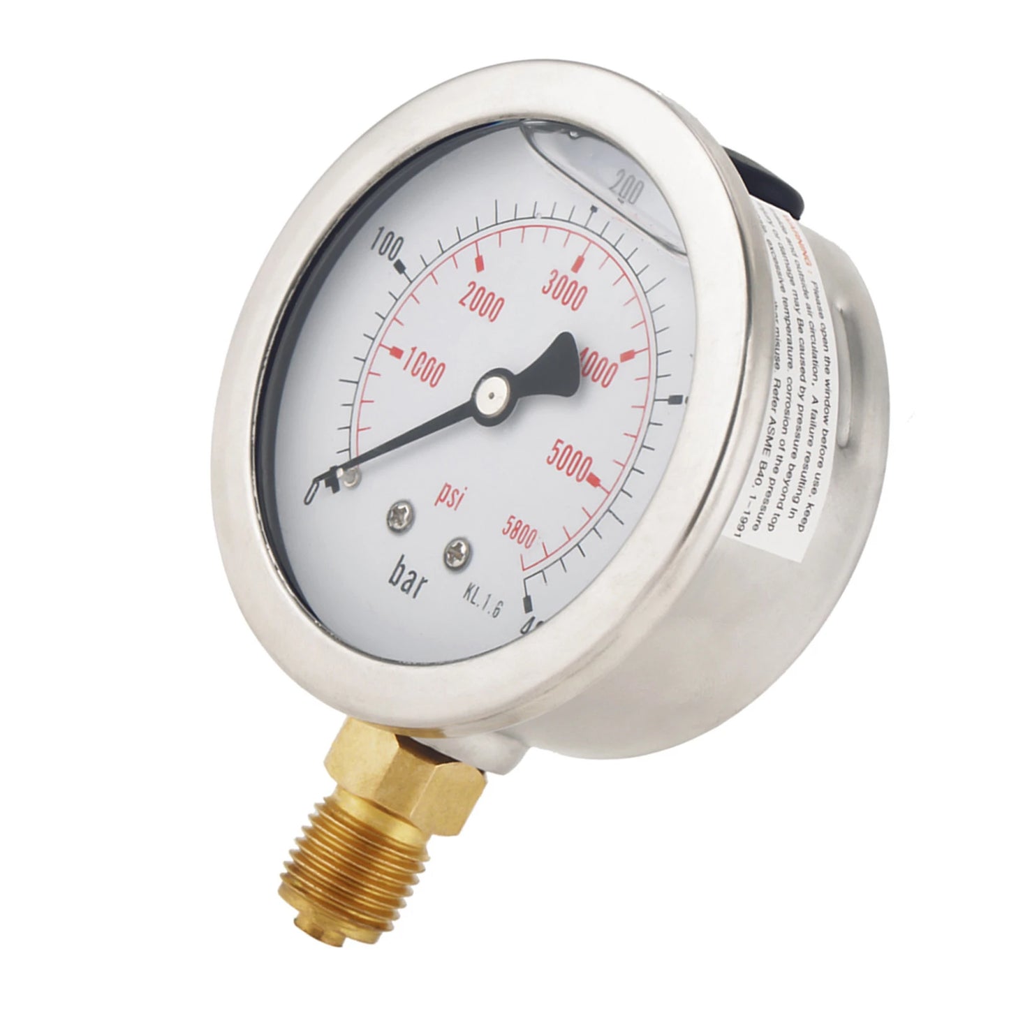 0‑400BAR 0‑5800PSI G1/4 68mm  Hydraulic Pressure Gauge Meter Air Pressure Gauge Hydraulic Gauge Hydraulic Pressure Gauge