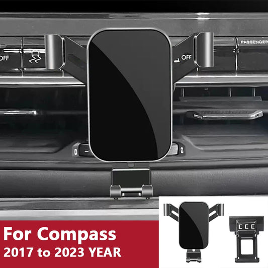For Car Cell Phone Holder Air Vent Mount GPS Gravity Navigation Accessories for Jeep Compass 2017 to 2023 YEAR