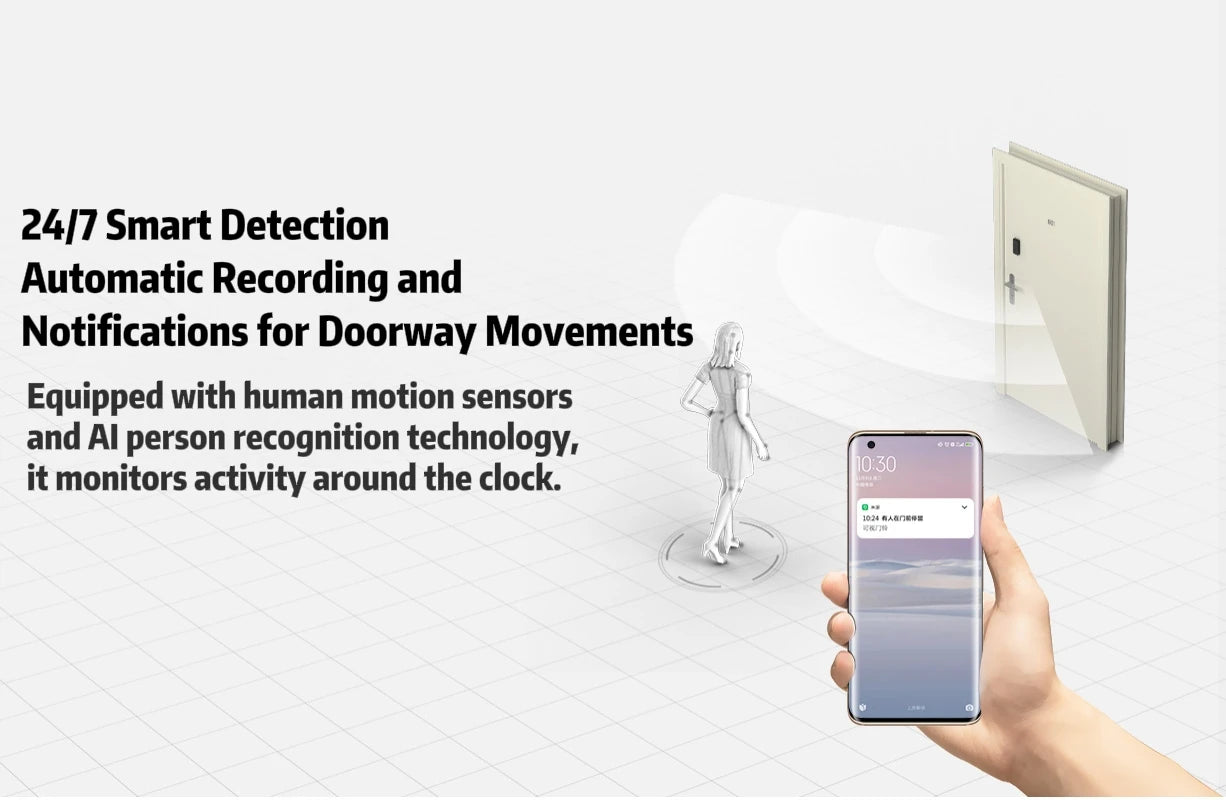 XIAOMI MIJIA Smart Doorbell3 2K Ultra HD Night Vision Video Doorbell 150 Days of Battery Life AI Human Recognition Work with Mi