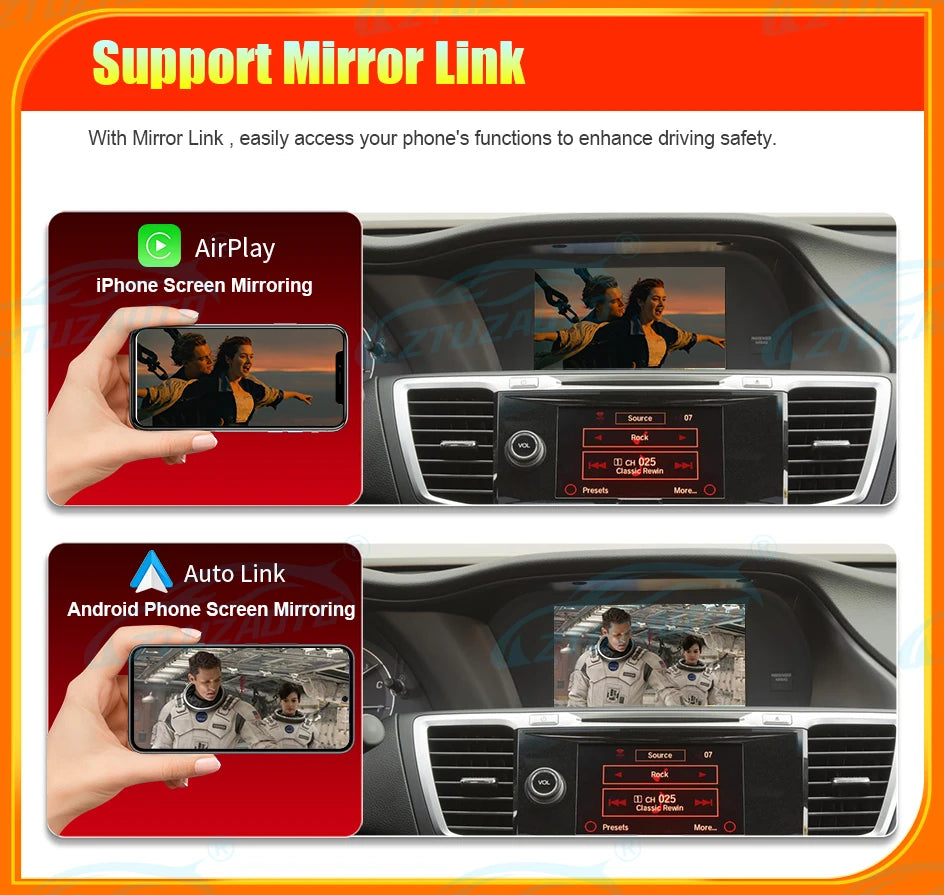 Wireless CarPlay Android Auto for Honda Accord /Odyssey Mirror Aftermarket CarPlay Upgrade Retrofit Multimedia Navigation