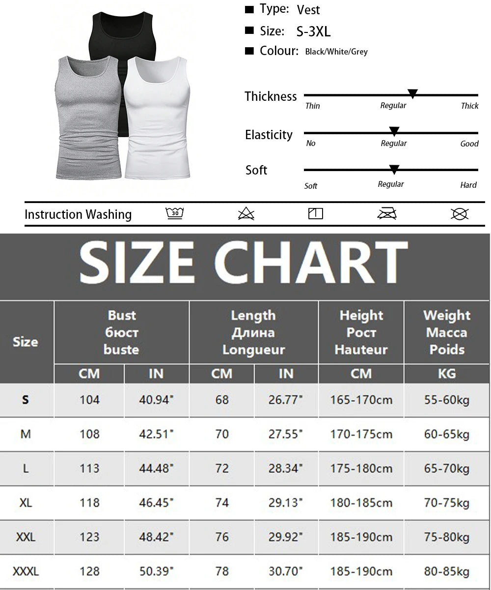 3pcs Summer Mens Sleeveless Tank Top Solid Vest Undershirts O-neck Gym Tees Trendy Versatile Slim Fit Men Casual Vest Tops