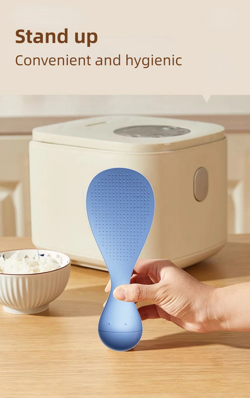 Food Grade Tumbler Rice Spoon Non Stick Standing Rice Spoon Scooper Spatula Multi-purpose Tableware Buffet Cooking Spoons Tools