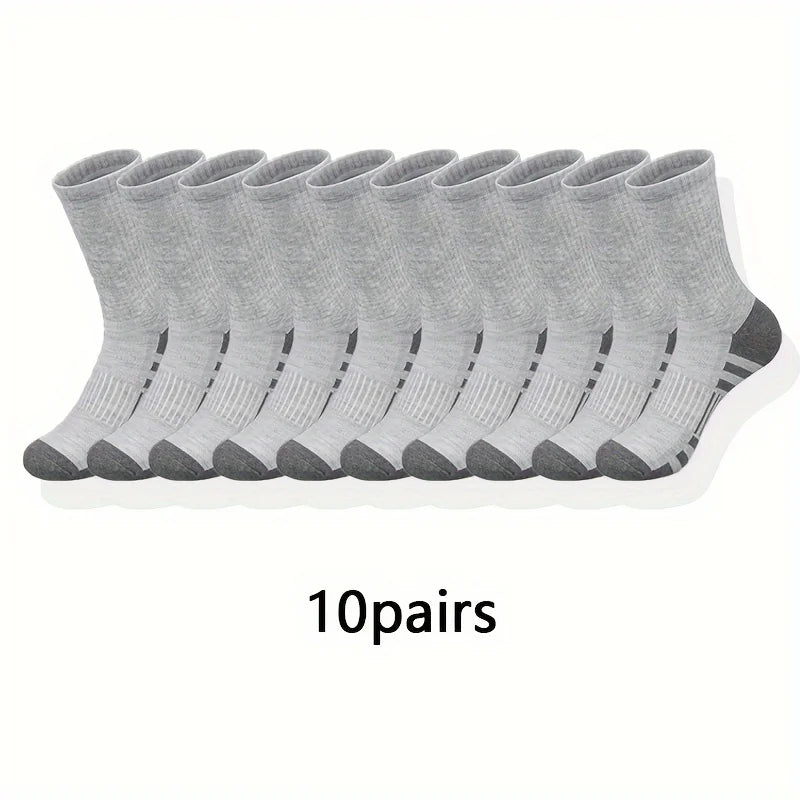 10/20/30 Pairs Ultra Soft Breathable Men Classic Crew Socks Comfy Casual Unisex Socks For Outdoor Wearing