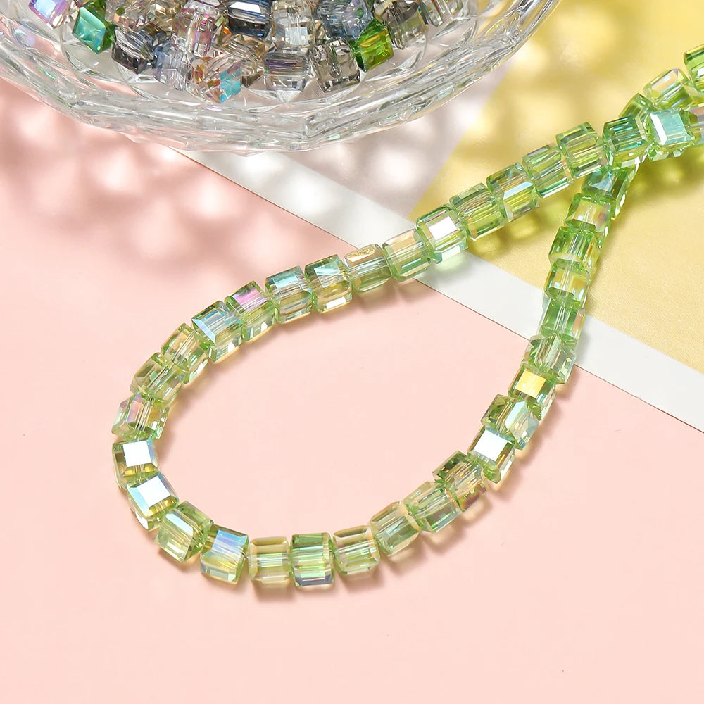 10pcs/Lot 6mm Crystal Square Bead Faceted Exquisite Beads for Jewelry Making DIY Charms Bracelet Necklace Accessories