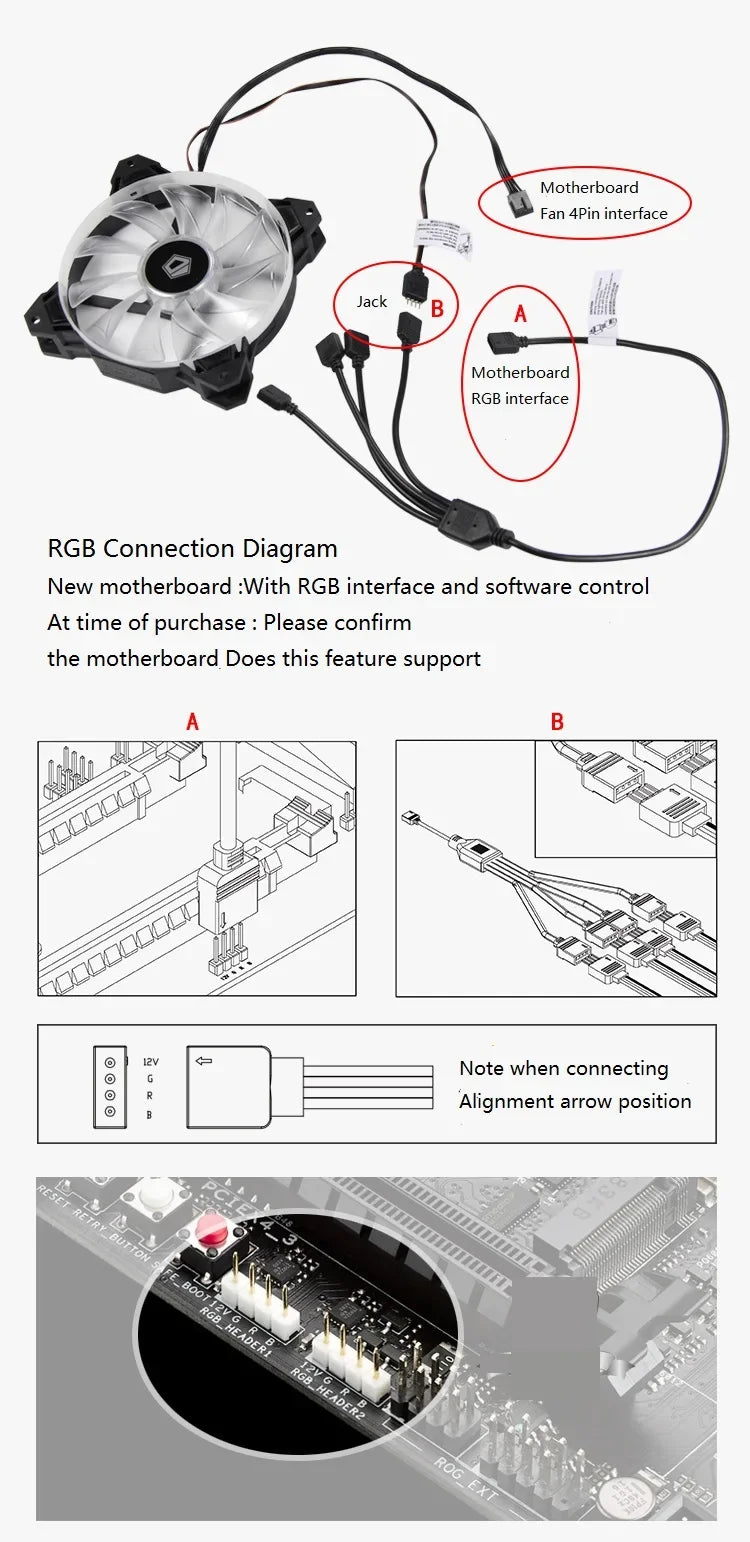 RGB Extended Line 12V AURA 4Pin 5V ARGB 3Needle  LED Light Tap Line Motherboard Fan Aperture Strip Chassis RGB  Cable