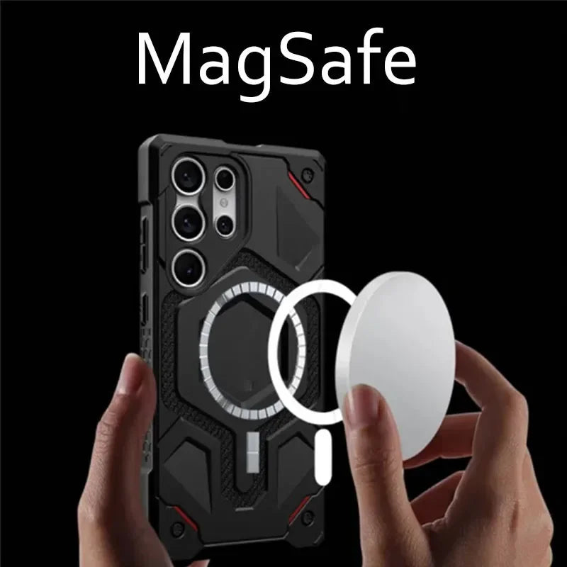 Shockproof Monarch Magnetic Case for Samsung Galaxy S26 Ultra S25 S23 S24 Plus Rugged Kevlar Ua-g for Magsafe Protective Cover