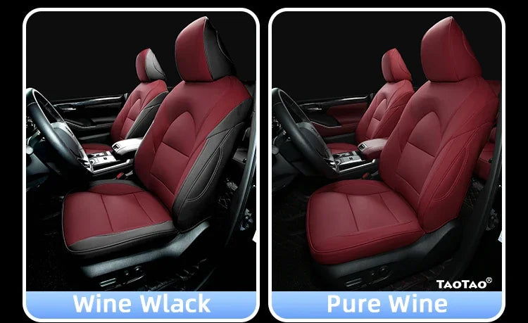 Custom Fit Highlander Car Seat Covers for Select Toyota Highlander Full Set Three-Row Second Row 2020 2021 2022 2023 2024