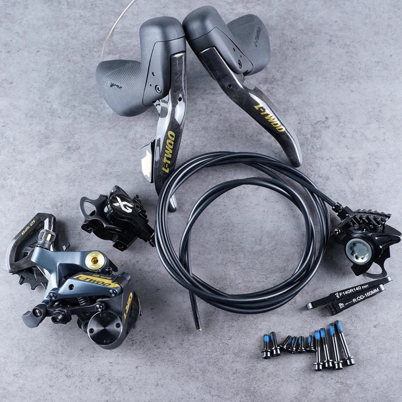 LTWOO GRT / GR9 Disc 1x11s / 1x12s Gravel Hydraulic Disc Brake Groupset + ZRACE XG Flat Mount Brake Caliper, Carbon Fibre