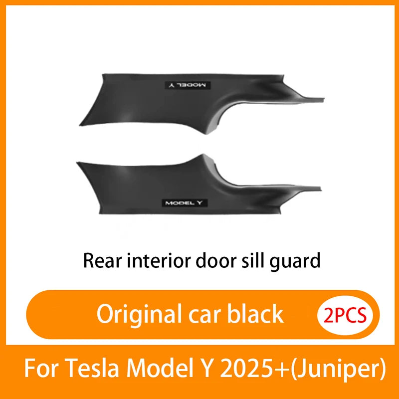 For New Tesla Model Y Juniper 2025+Front And Rear Door ABS Anti Scratch And Dirt Resistant Threshold Strips Interior Accessories