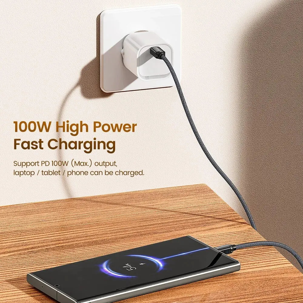 Toocki USB Type C to Type C Cable 100W Fast Charging for iPhone 15 Pro Max MacBook Samsung Galaxy Huawei Xiaomi Oneplus POCO