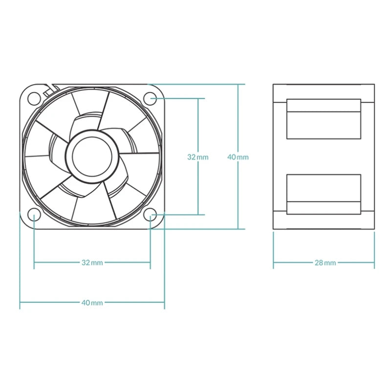 ARCTIC S4028 40x40x28mm Server Fan Double Ball Bearing 6000-15000 RPM 4-Pin 12V DC Black for Computer Hardware Cooling