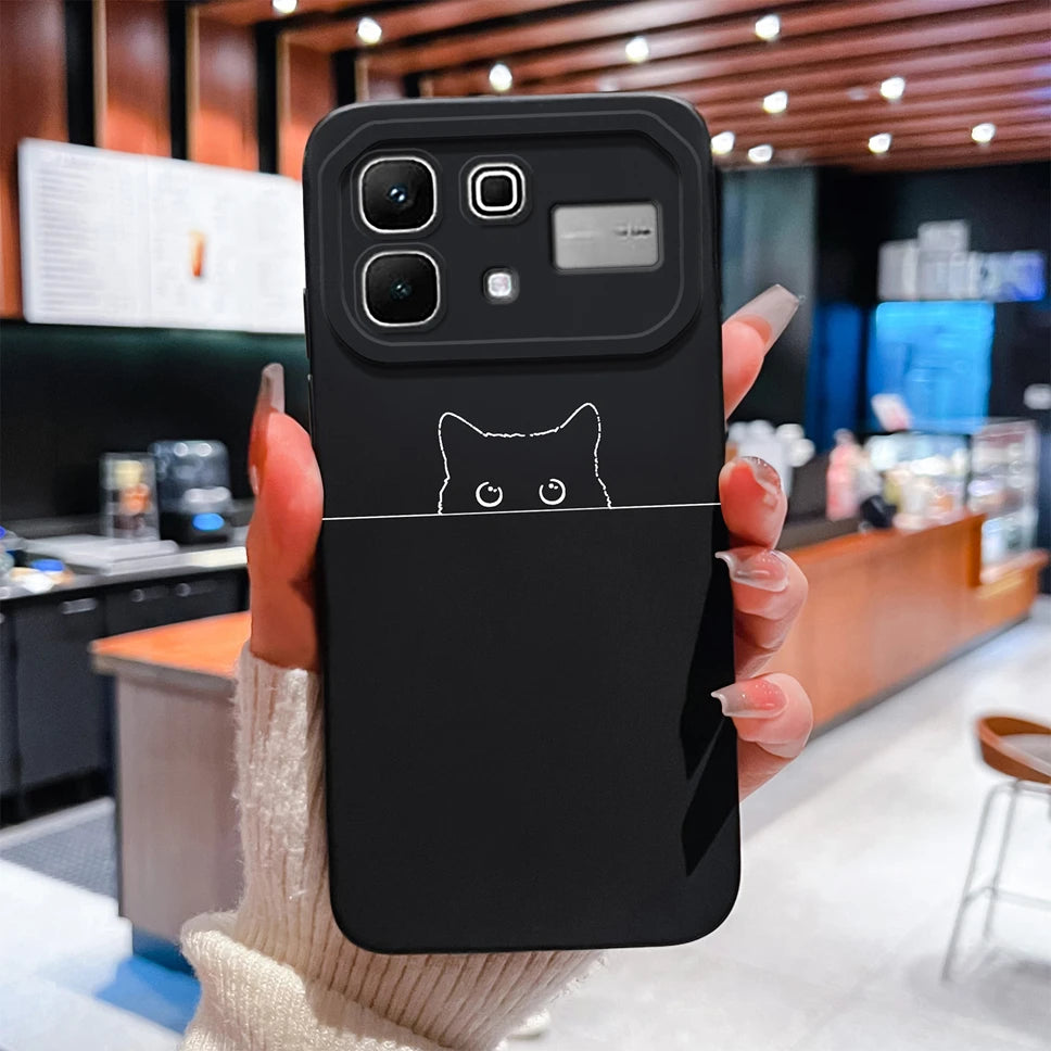 Phone Case For Infinix Note 60 Pro Edge 4G 5G Liquid Silicone High Quality Shockproof Cute Animals Cover