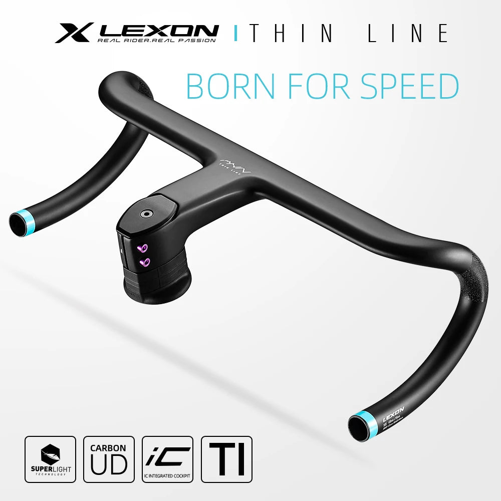 LEXON Full Carbon Road Integrated Handlebar Ultralight Road Bike Handlebar T1000 Racing Bent Bar, Bicycle Accessories 28.6mm