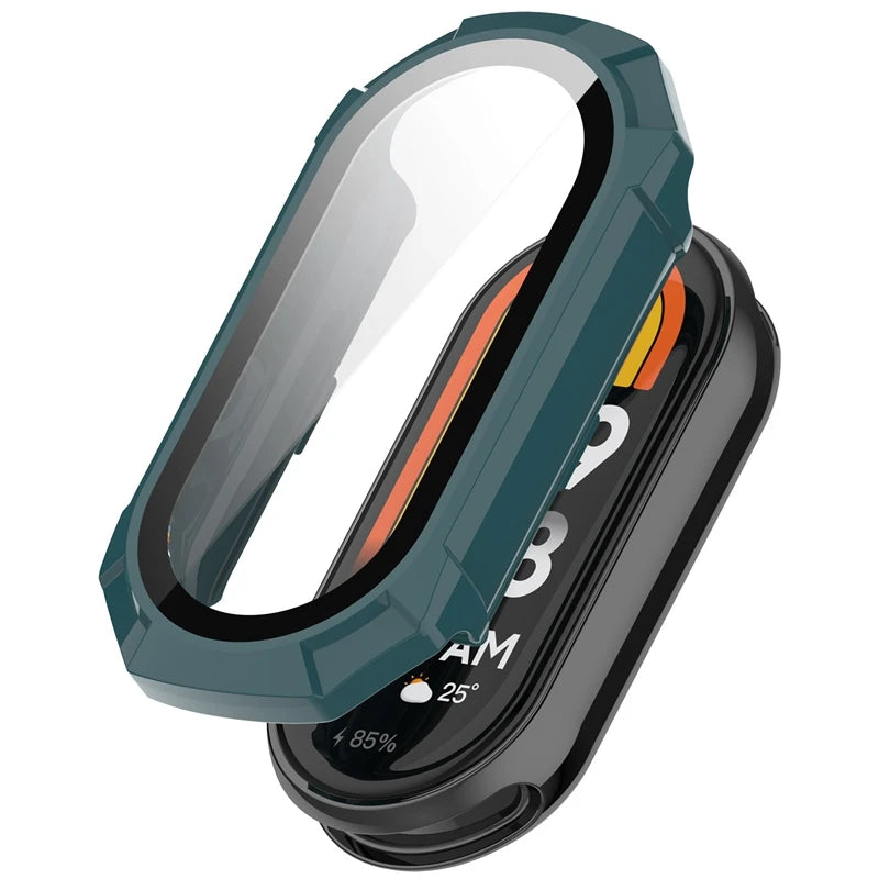 Case+Glass For Xiaomi Mi Band 9 Anti-scratch Protective Cover All-around PC Screen Protector Bumper for Mi Band 9 Cover Shell
