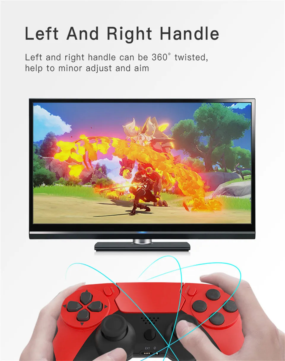 GAMINJA Wireless Controller Bluetooth Gamepad Double Vibration 6Axis Joypad Touchpad Microphone Earphone Port For PS4 PS3 PC