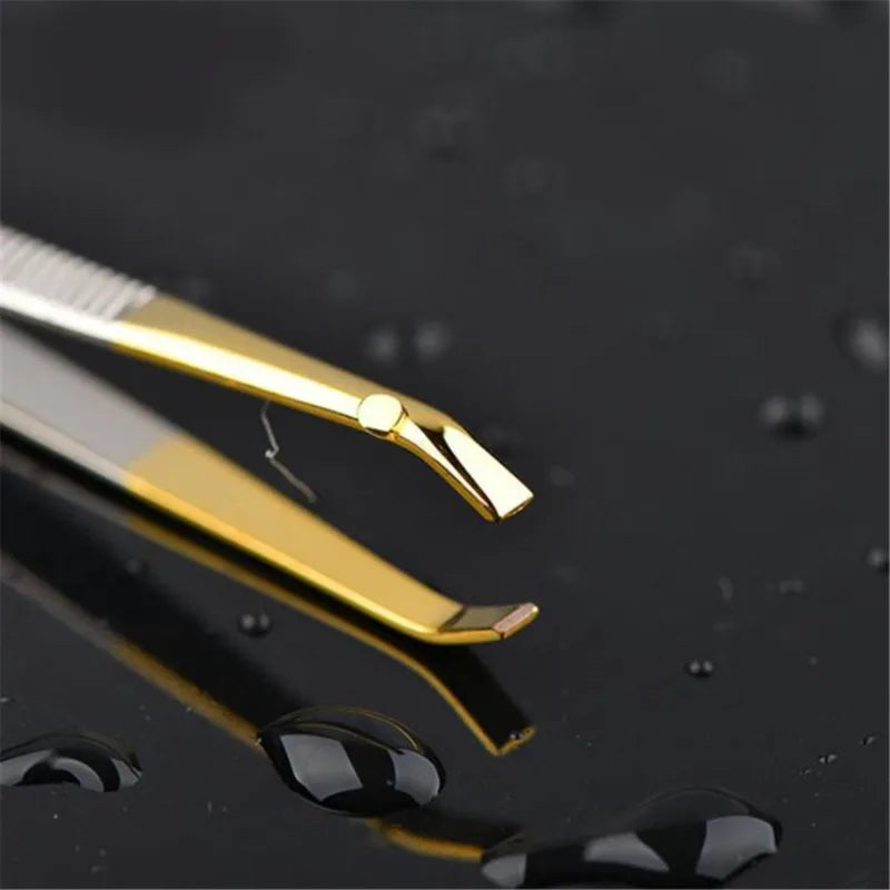 1PCS Eyebrow Tweezers Facial Hair Removal Clip Stainless Steel Flat Slant Tip Eyebrow Eyelash Makeup Tweezer Beauty Tools