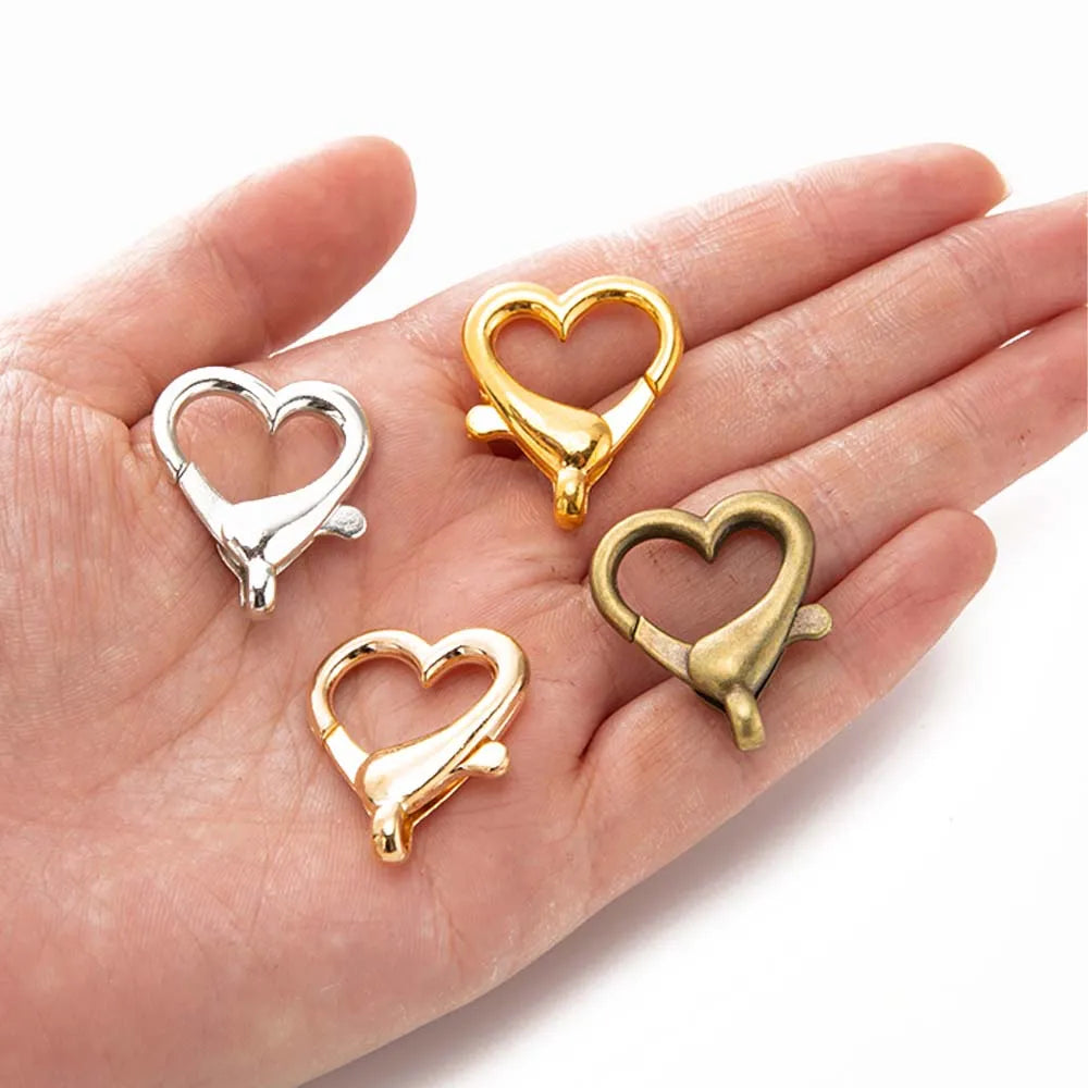 10pcs 22x26mmHeart Lobster Clasp Hook for DIY Keychain Jewelry Key Ring Craft Making Supplies Accessories Findings Material