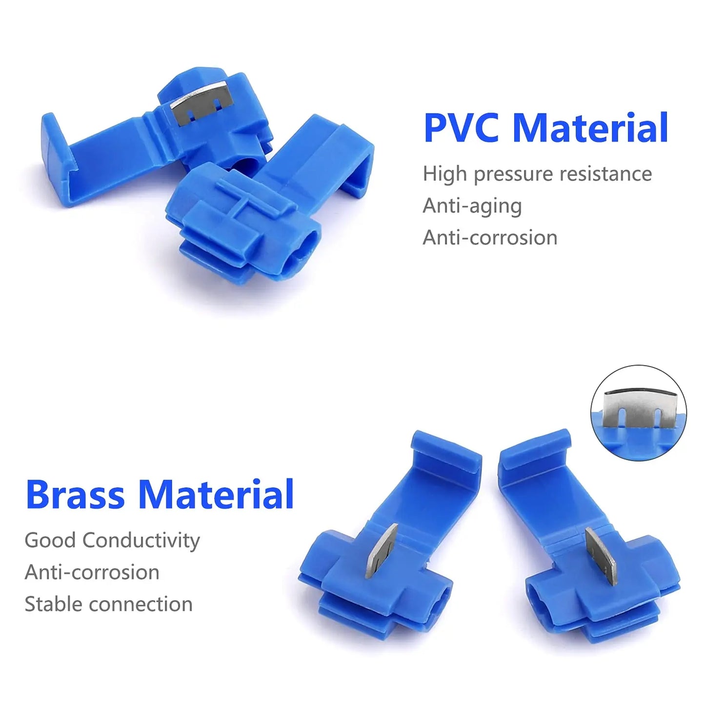 50pcs Wire Cable Connectors Scotch Lock Electric Quick Splice Terminals Crimp Non Destructive Without Breaking Line AWG 22-18