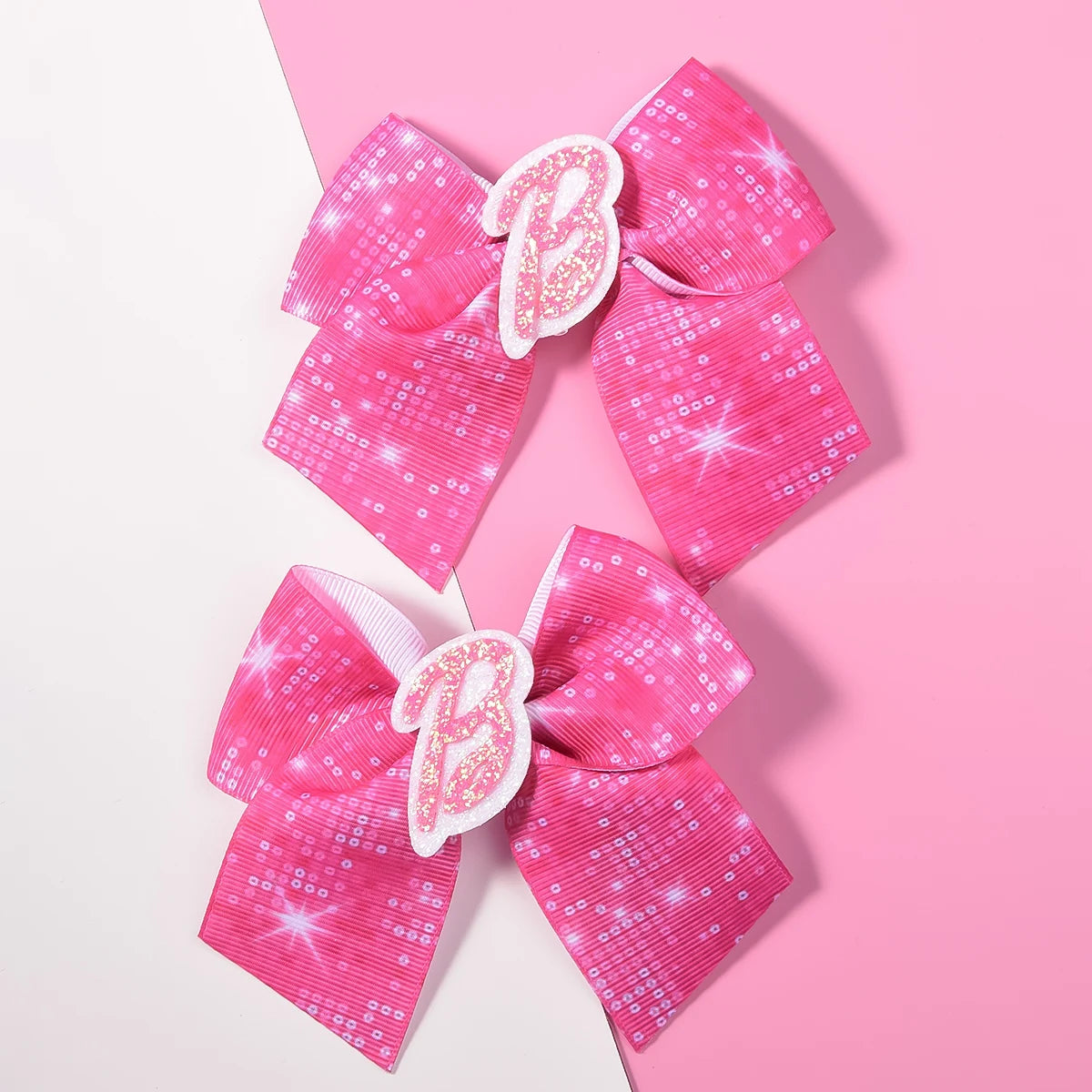 2 women's pink thread webbing with green onion powder lettering two ear clip Fashion personality cheapest items available girl m