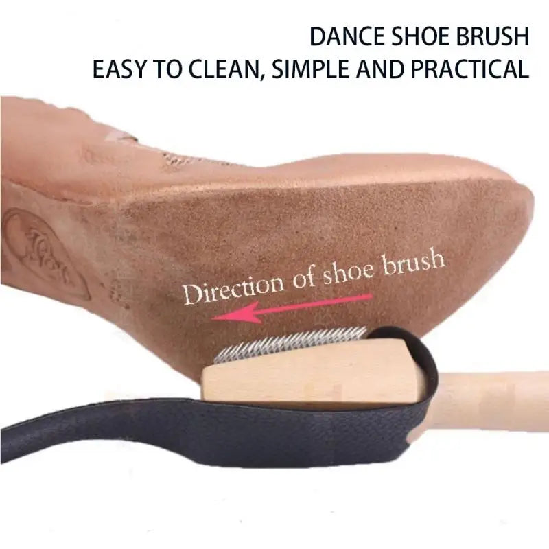 Wood Handle Ballroom Suede Soles Latin Salsa Dance Shoe Cleaning Brushes