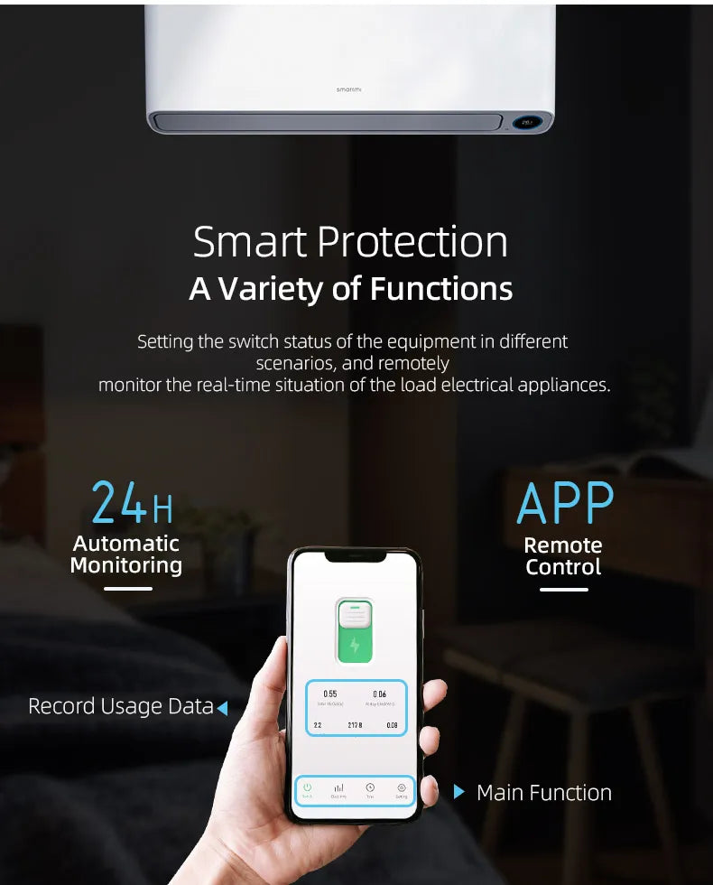 TUYA WIFI Smart Circuit Breaker Power Metering 1P 63A DIN Rail for Smart Home wireless Remote Control Smart Switch by APP TONGOU