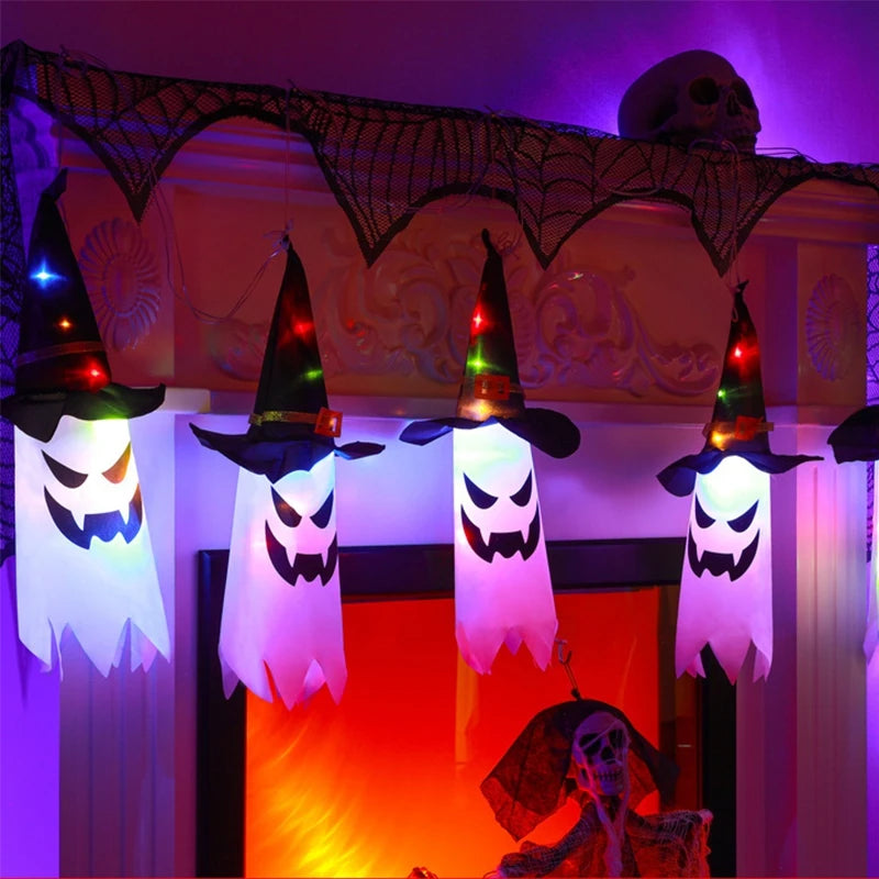 Ghost Lantern Halloween Decoration Hanging Flag Halloween Ghost Windsock Outdoor Pendants The Day of Dead Party Decor