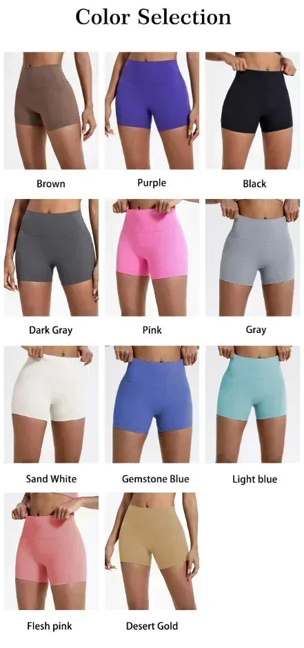 Yoga Sports Shorts Women's Tight Cycling Pants Summer Nude Waist Peach Lifting Buttocks Quick Drying Yoga Pants 100% Return Rate
