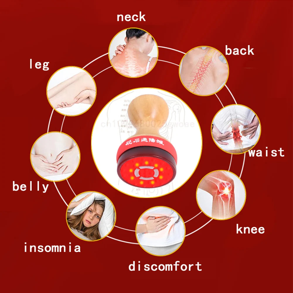 EMS Hot Stone Scraping Cellilute Remove Massager Body Gua sha Fat Burner Red Light Therapy Vibration Lymphatic Drainage